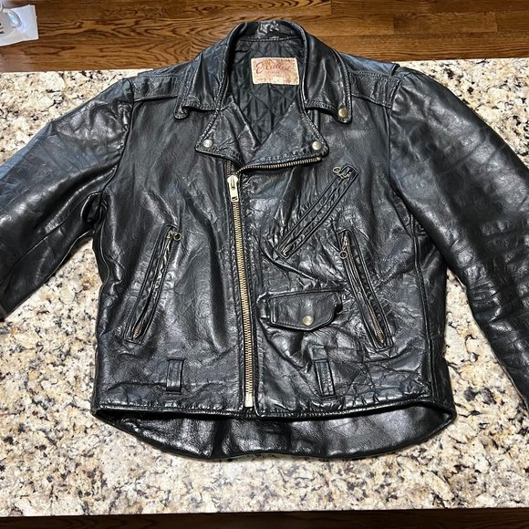 Men's Vintage Leather Jacket- M - 40 R - Picture 1 of 6